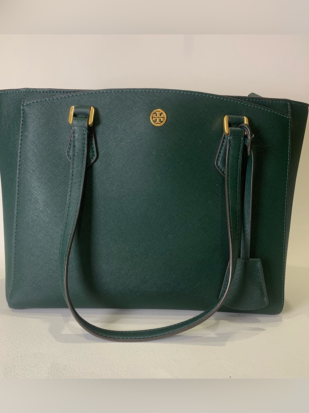 Tory Burch Robinson Tote Green Leather